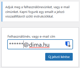 elfelejtett jelszó